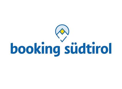 Das Logo von booking südtirol steht auf weißem Hintergrund.